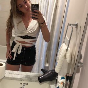 white urban wrap top